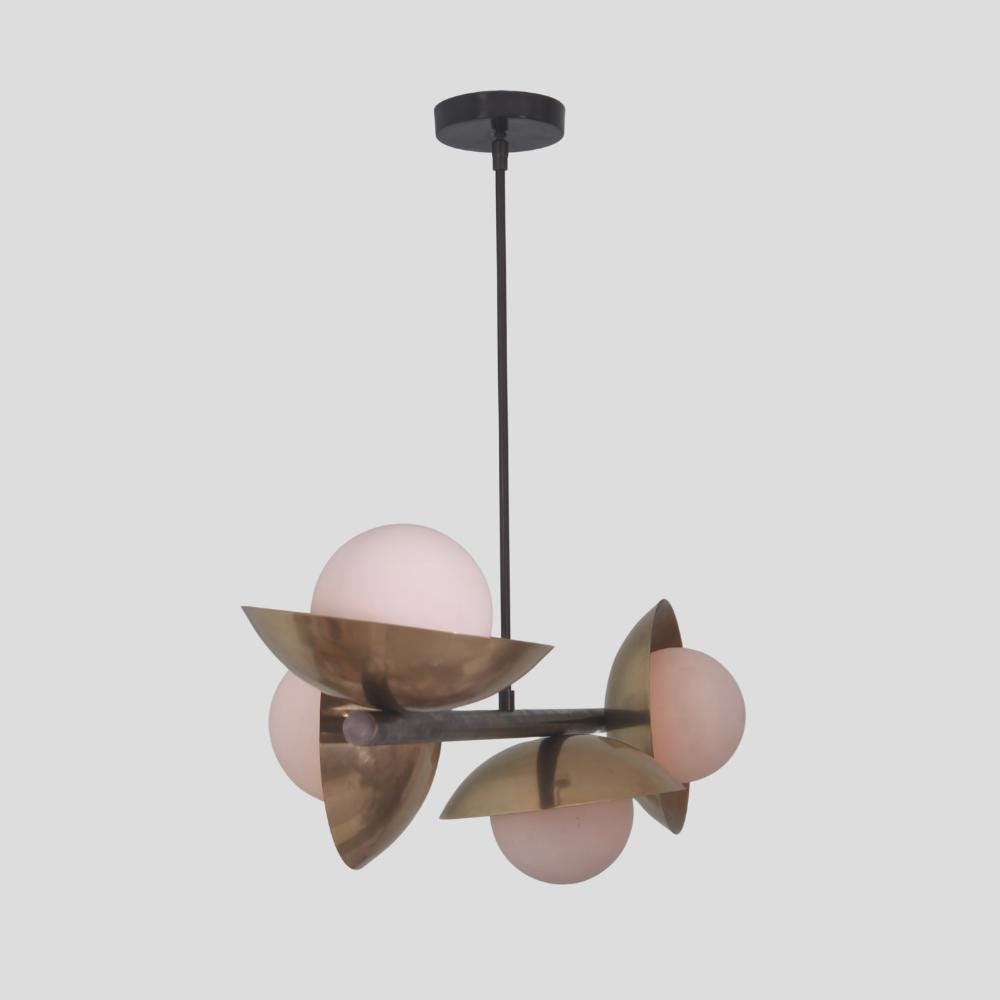 Mid Century Modern Brass Sputnik Chandelier