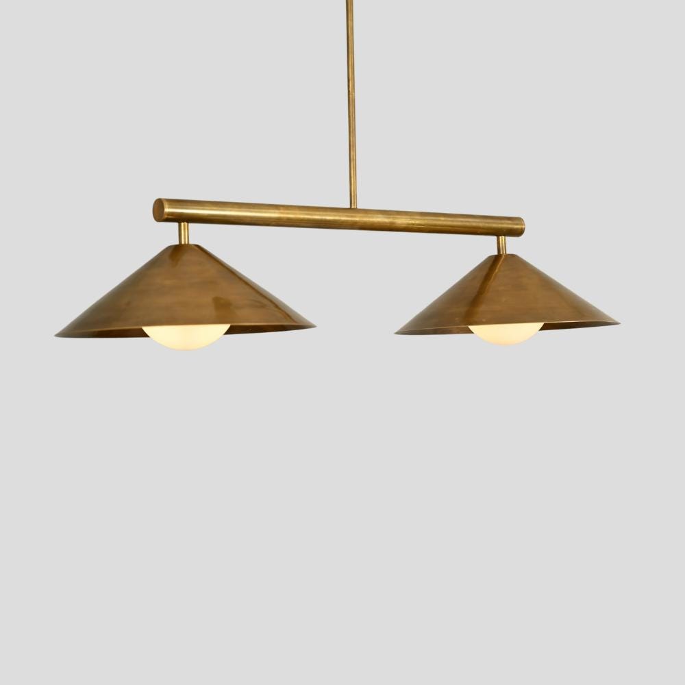 Pendant Light Mid century modern Antique Brass Black Orb Sputnik Italian linear Handmade Vintage