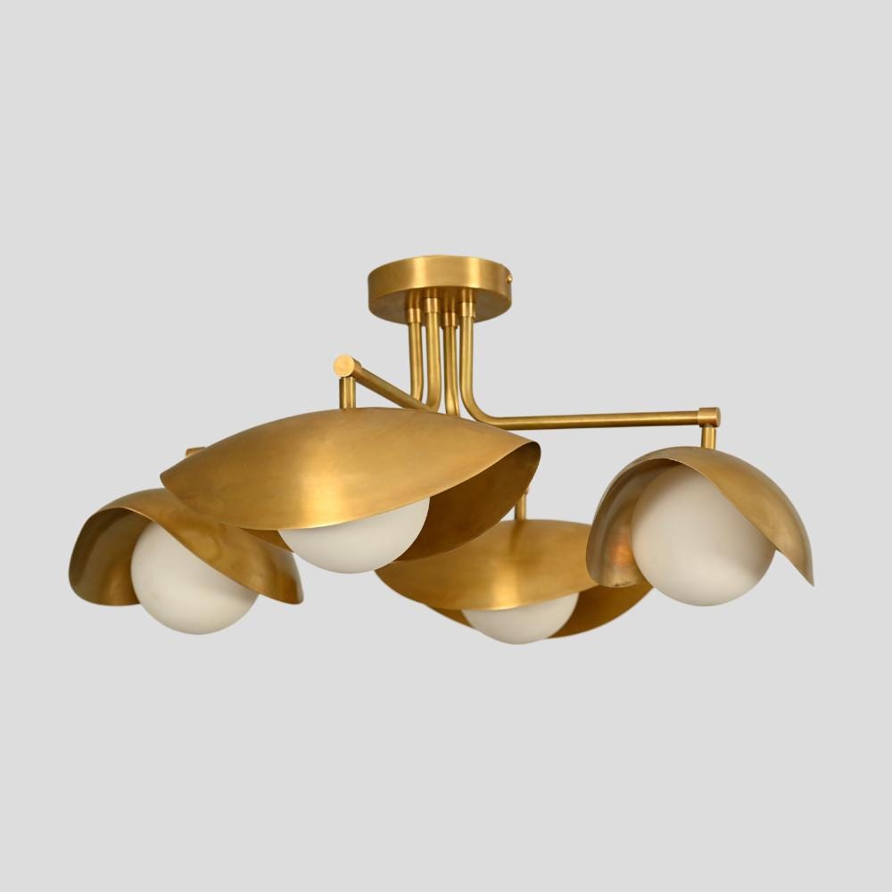 Handmade Mid-Century Modern Brass Sputnik Chandelier