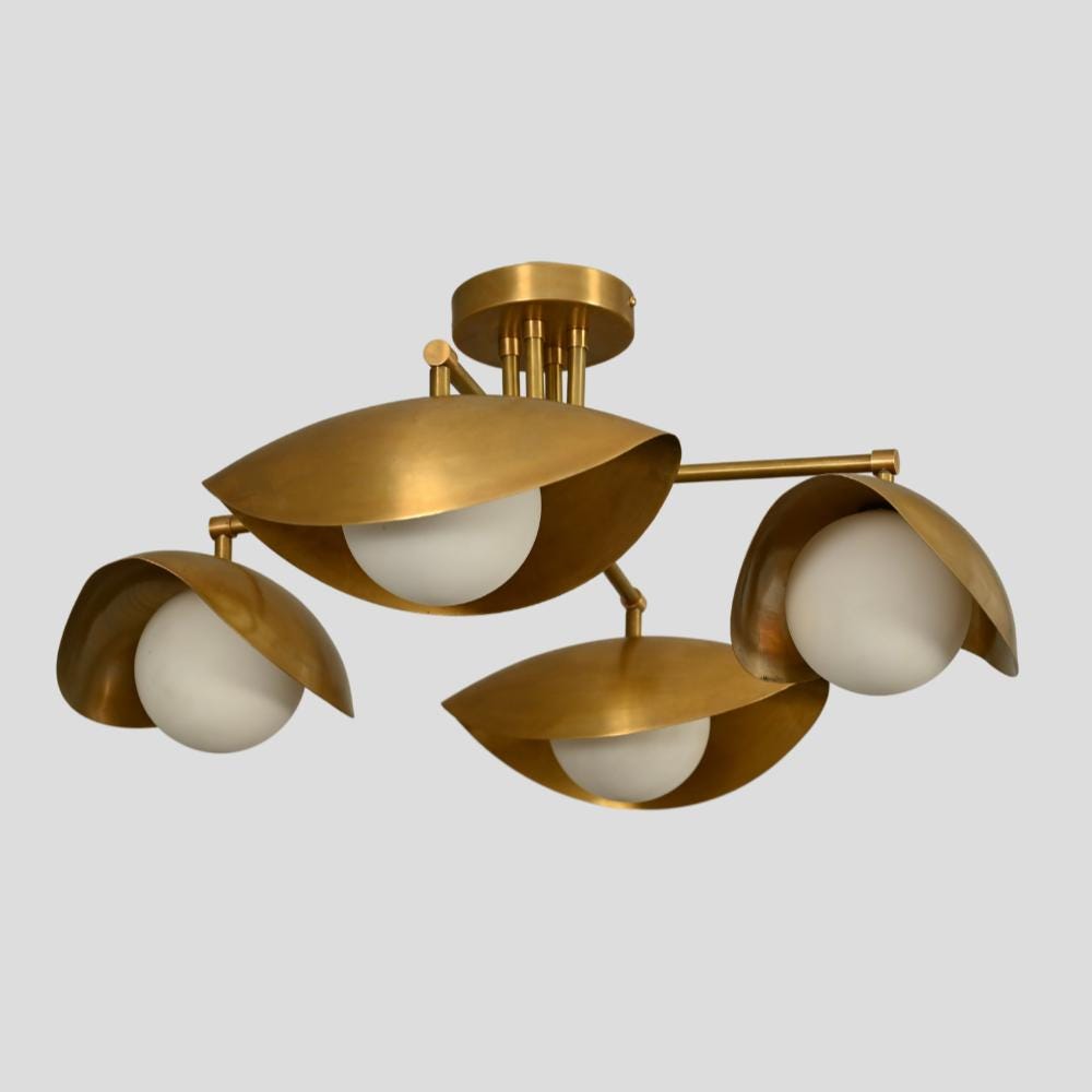 Handmade Mid-Century Modern Brass Sputnik Chandelier