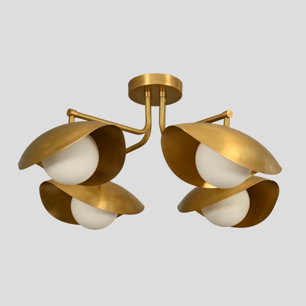 Handmade Mid-Century Modern Brass Sputnik Chandelier