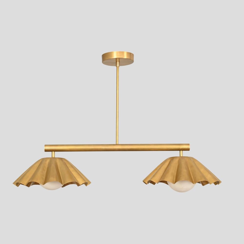 2-Light Brass Sputnik Chandelier