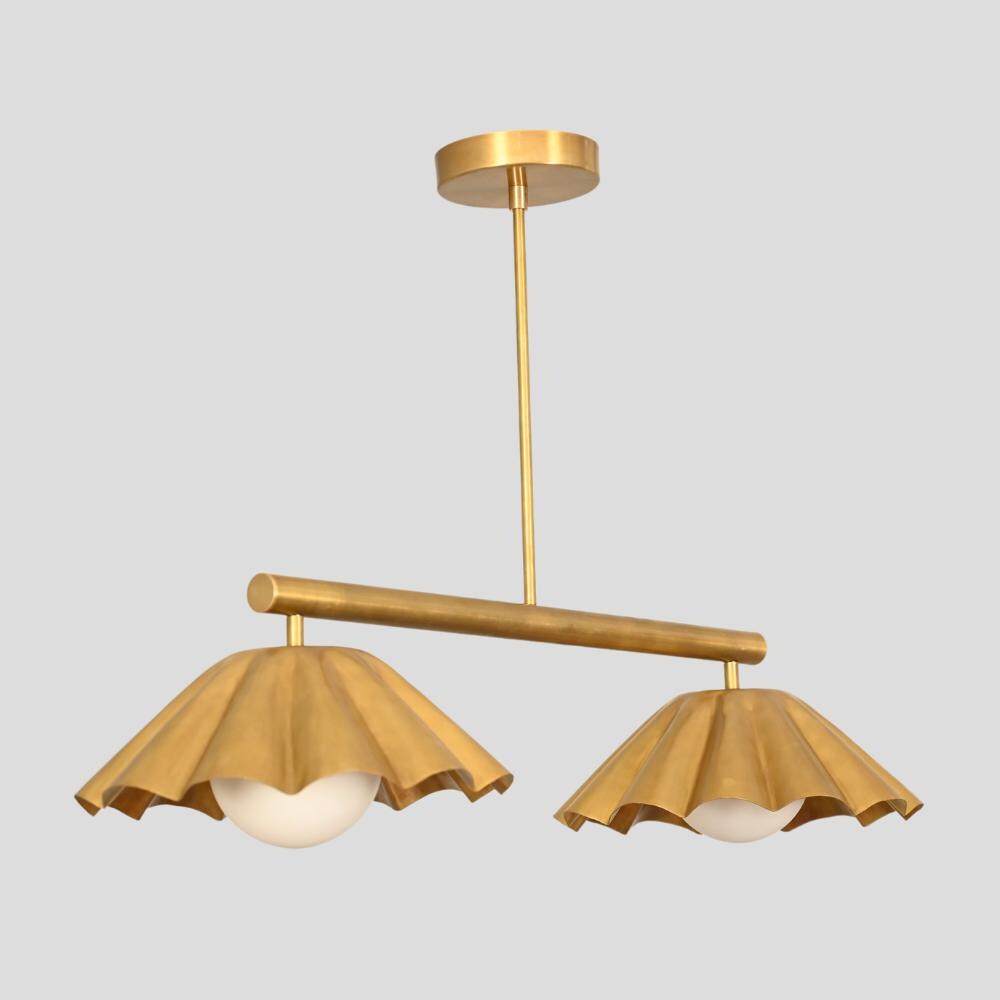 2-Light Brass Sputnik Chandelier