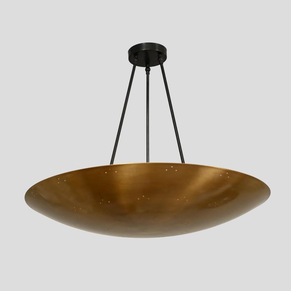 Modern Brass Dome Pendant Chandelier