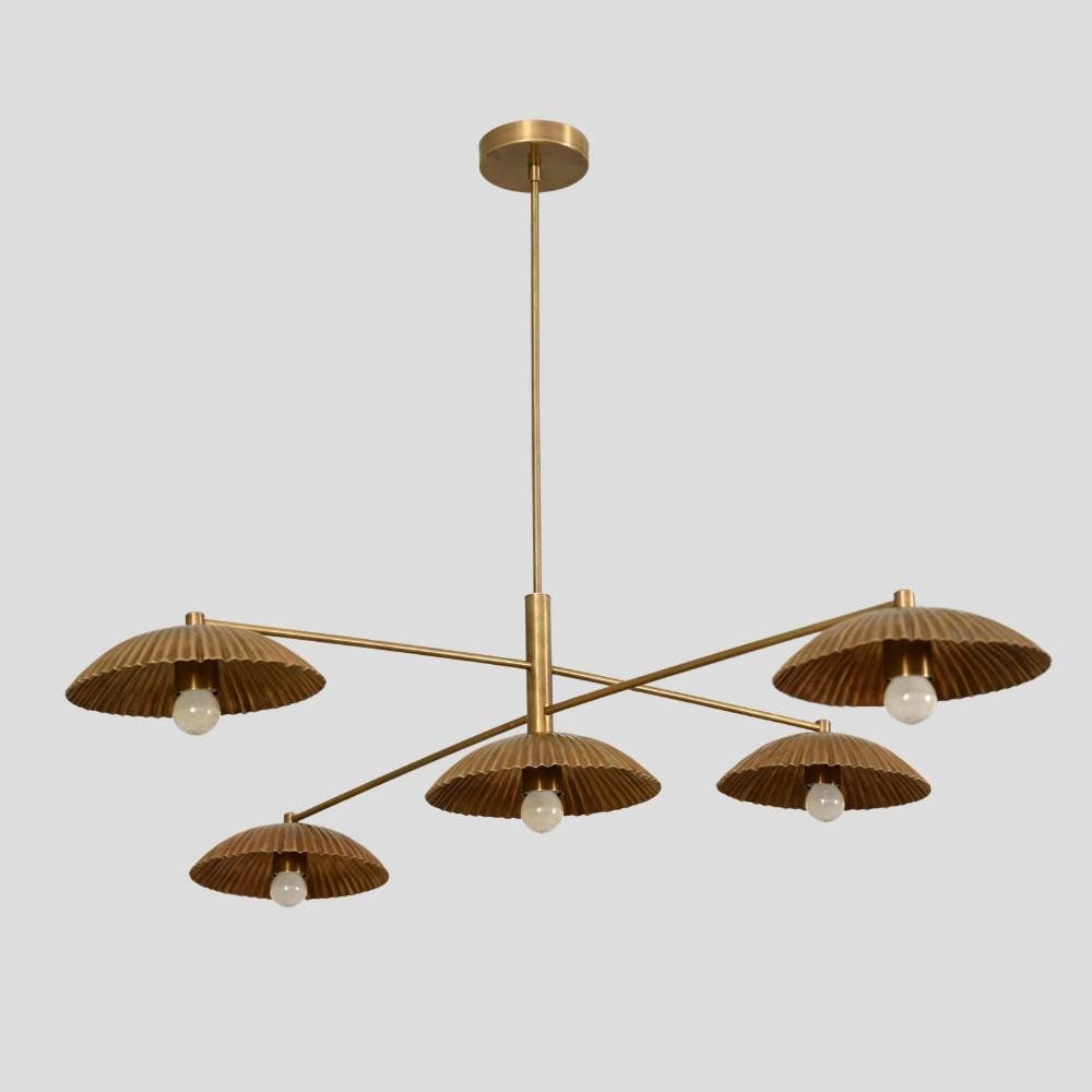 Mid-Century Modern Brass Sputnik Chandelier
