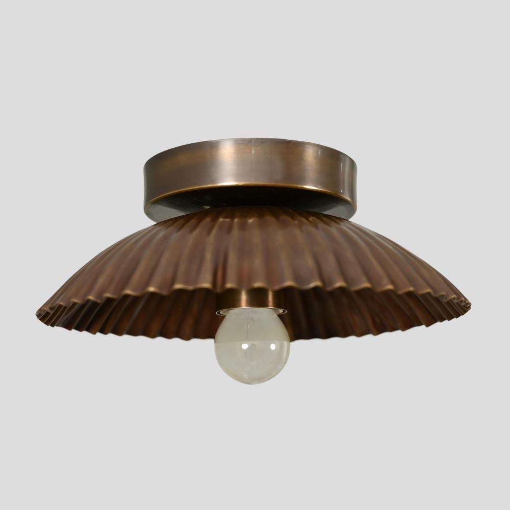 Brass Flush Mount Pendant - 1950s Vintage Chandelier