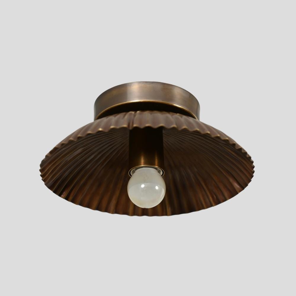 Brass Flush Mount Pendant - 1950s Vintage Chandelier