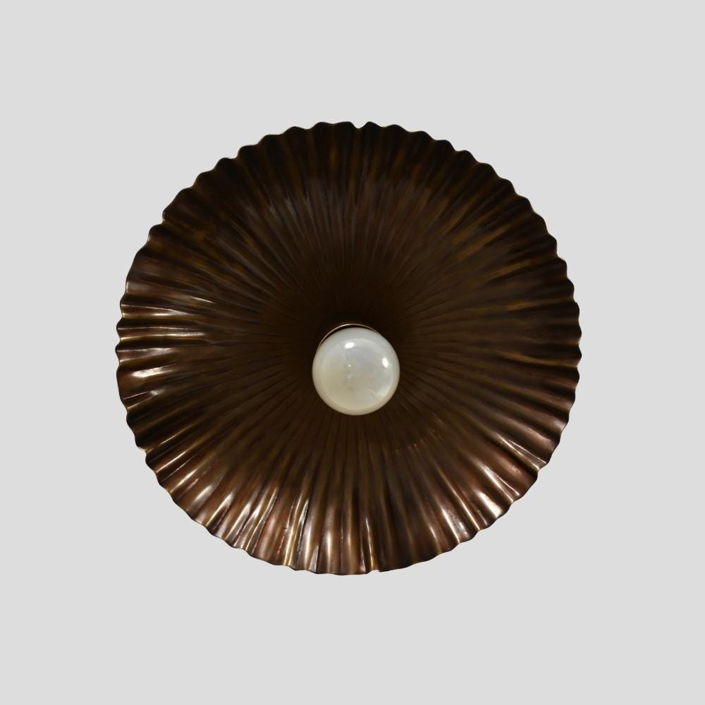 Brass Flush Mount Pendant - 1950s Vintage Chandelier