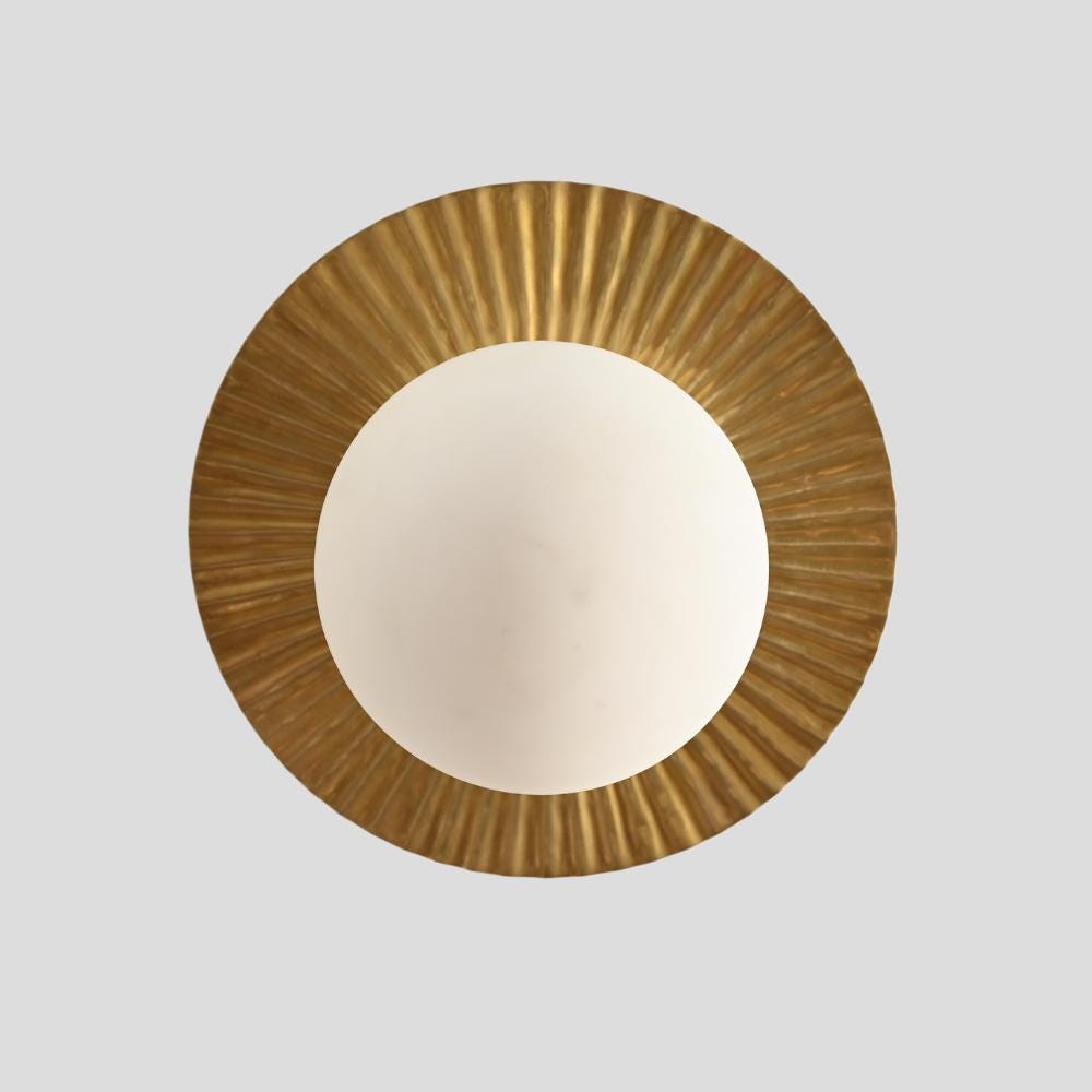Globe Orb Brass Flush Mount - Mid Century Chandelier
