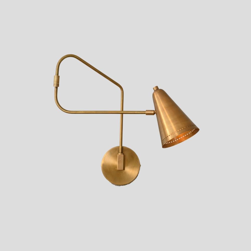 Swing Arm Sconce Light Wall Lamp 1950s Modern Brass Handmade Mid Century Wall Sconce