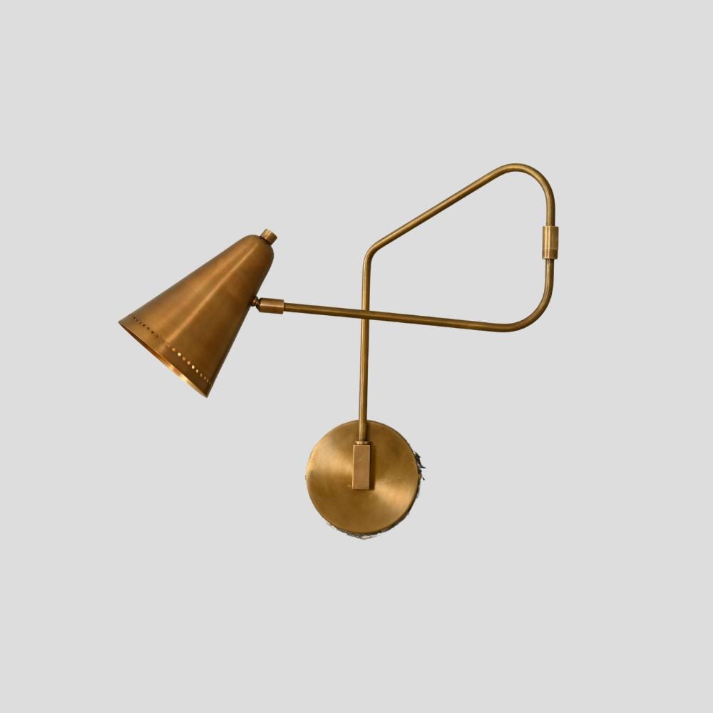 Swing Arm Sconce Light Wall Lamp 1950s Modern Brass Handmade Mid Century Wall Sconce