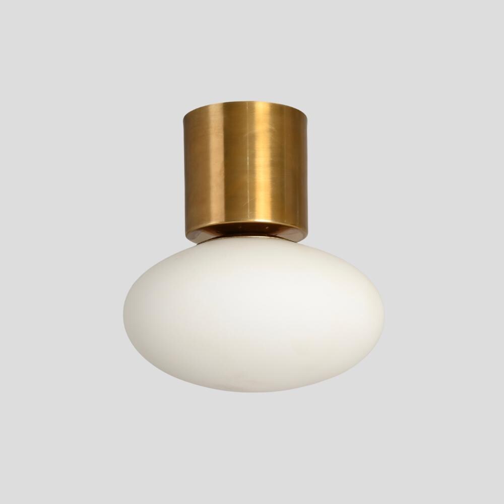 Brass Globe Pendant - Mid Century Semi Flush Mount