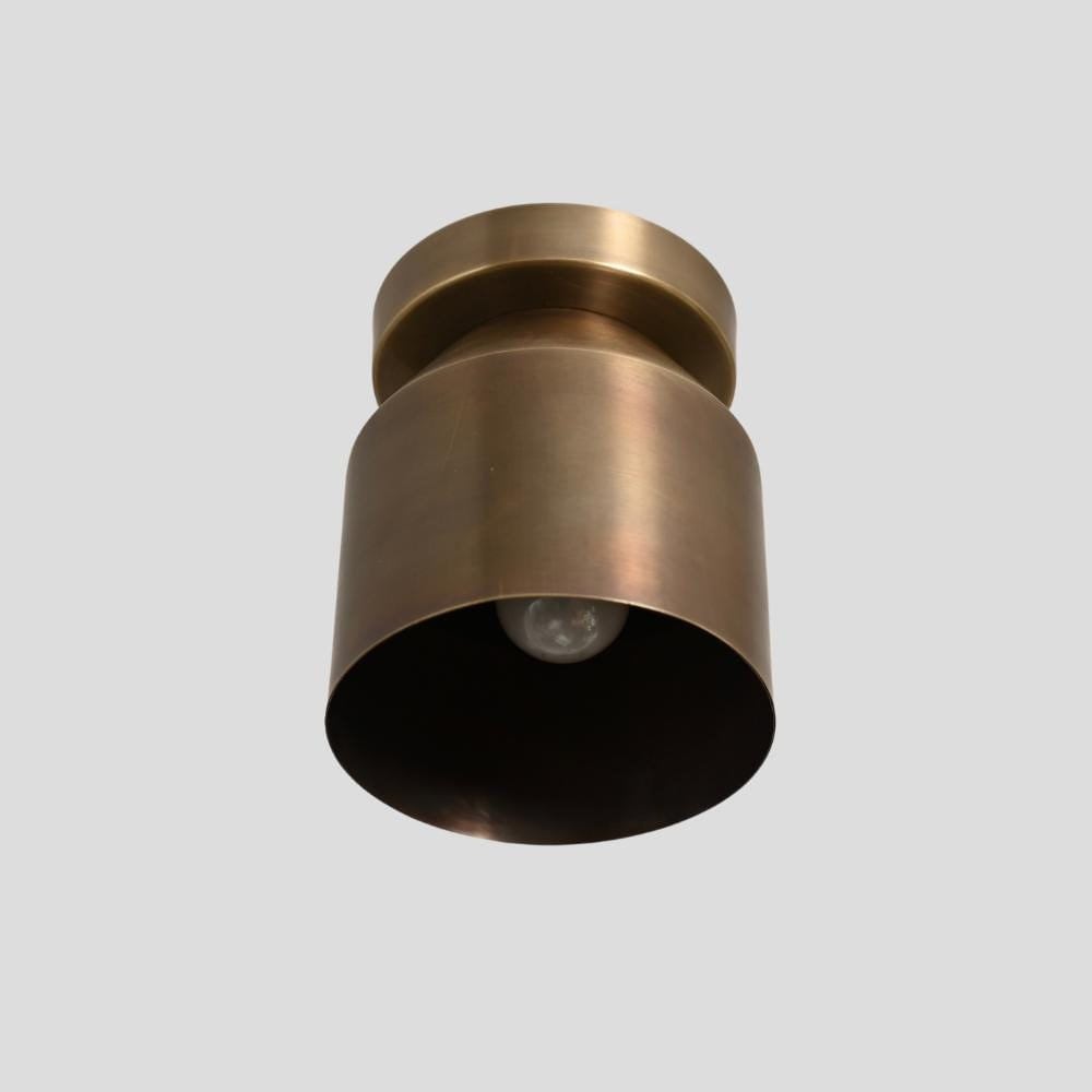 Minimalist Italian brass flush mount with globe orb design - LightCove