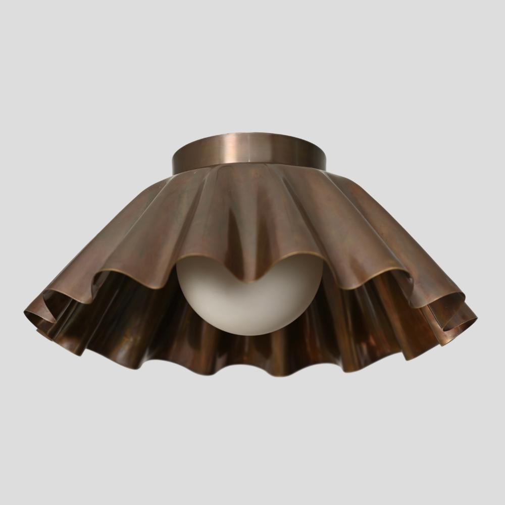 Modern brass glass pendant flush mount mid century ceiling light - LightCove