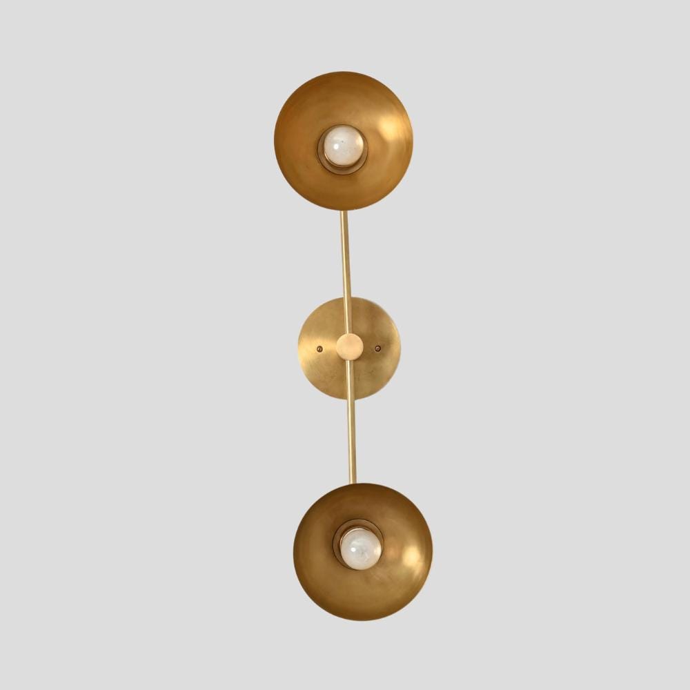Vanity Light Flush Mount - Double Brass Sconce