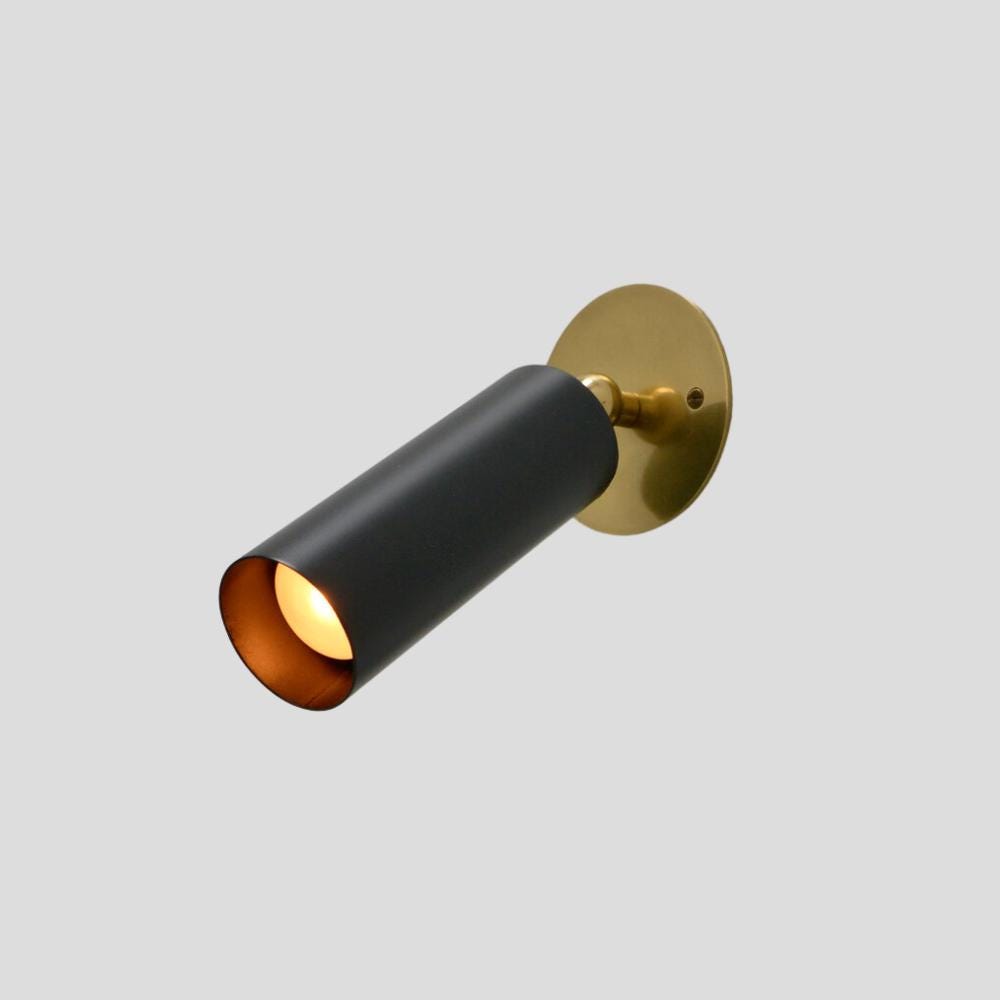 Cylinder Brass Wall Sconce - Minimalist Vanity Light