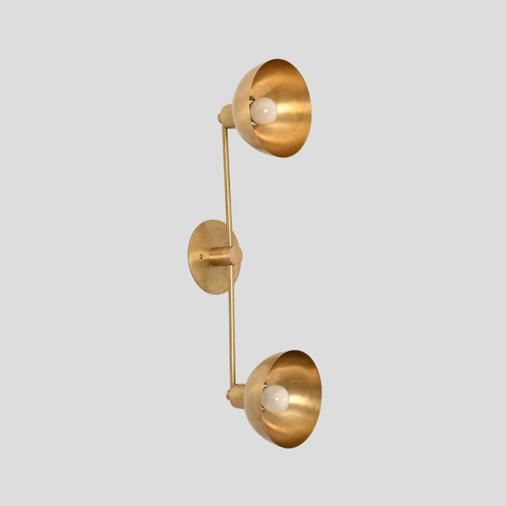 Vanity Light Flush Mount - Double Brass Sconce