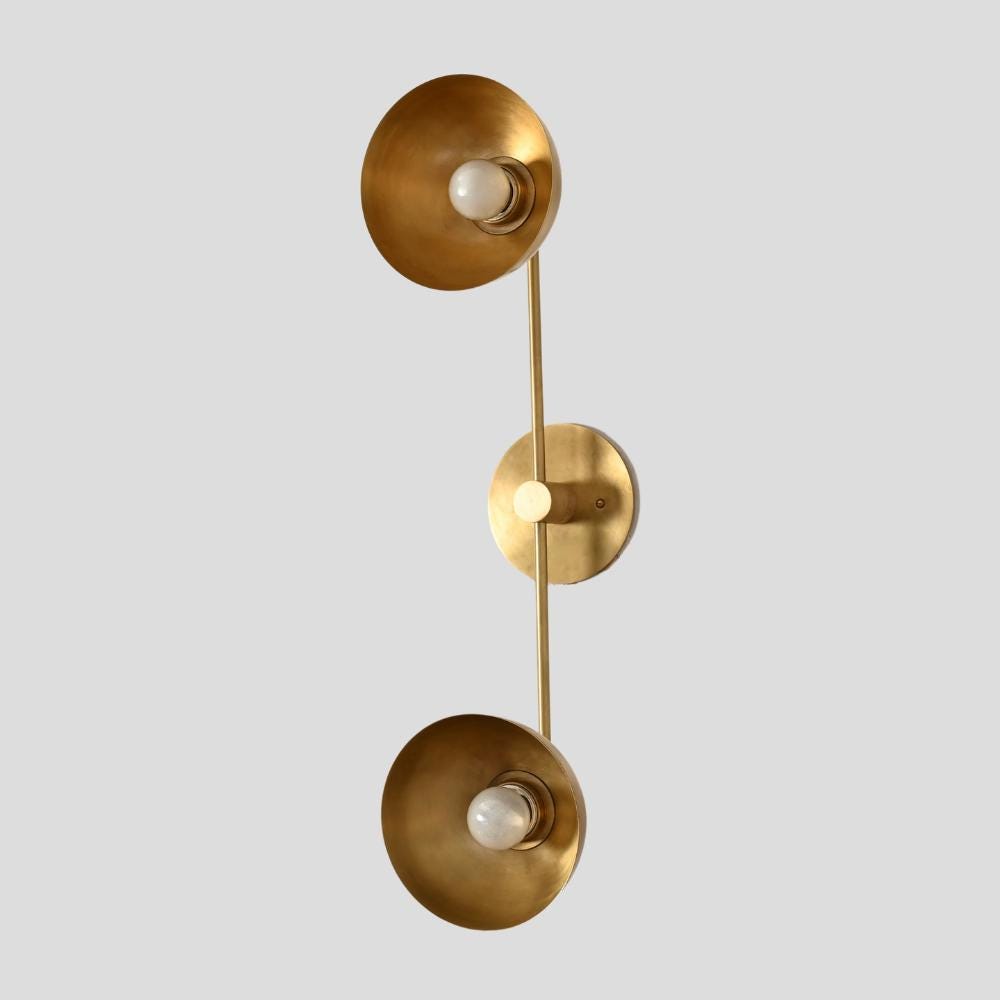 Vanity Light Flush Mount - Double Brass Sconce