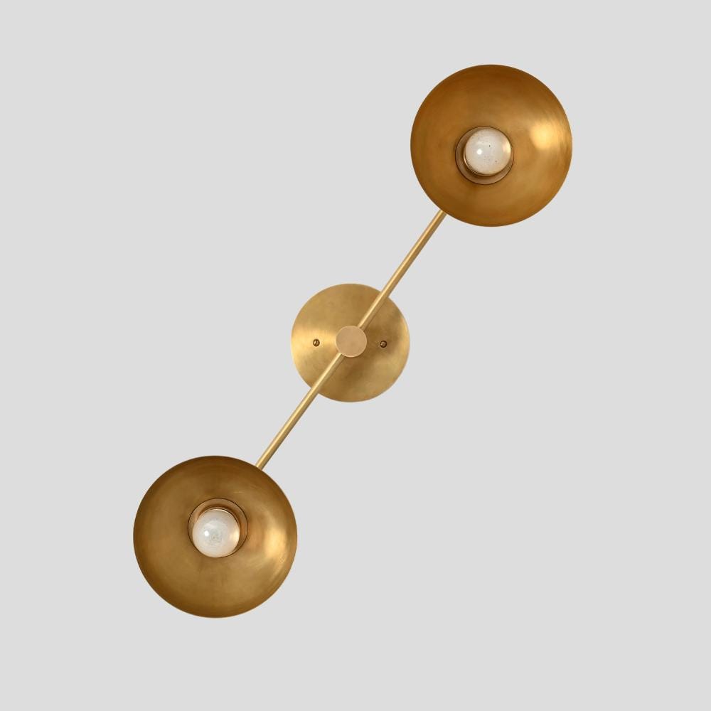 Vanity Light Flush Mount - Double Brass Sconce