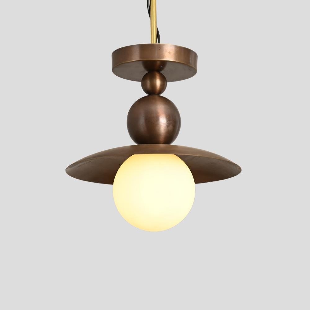 Semi Flush Mount - Brass Globe Ceiling Light