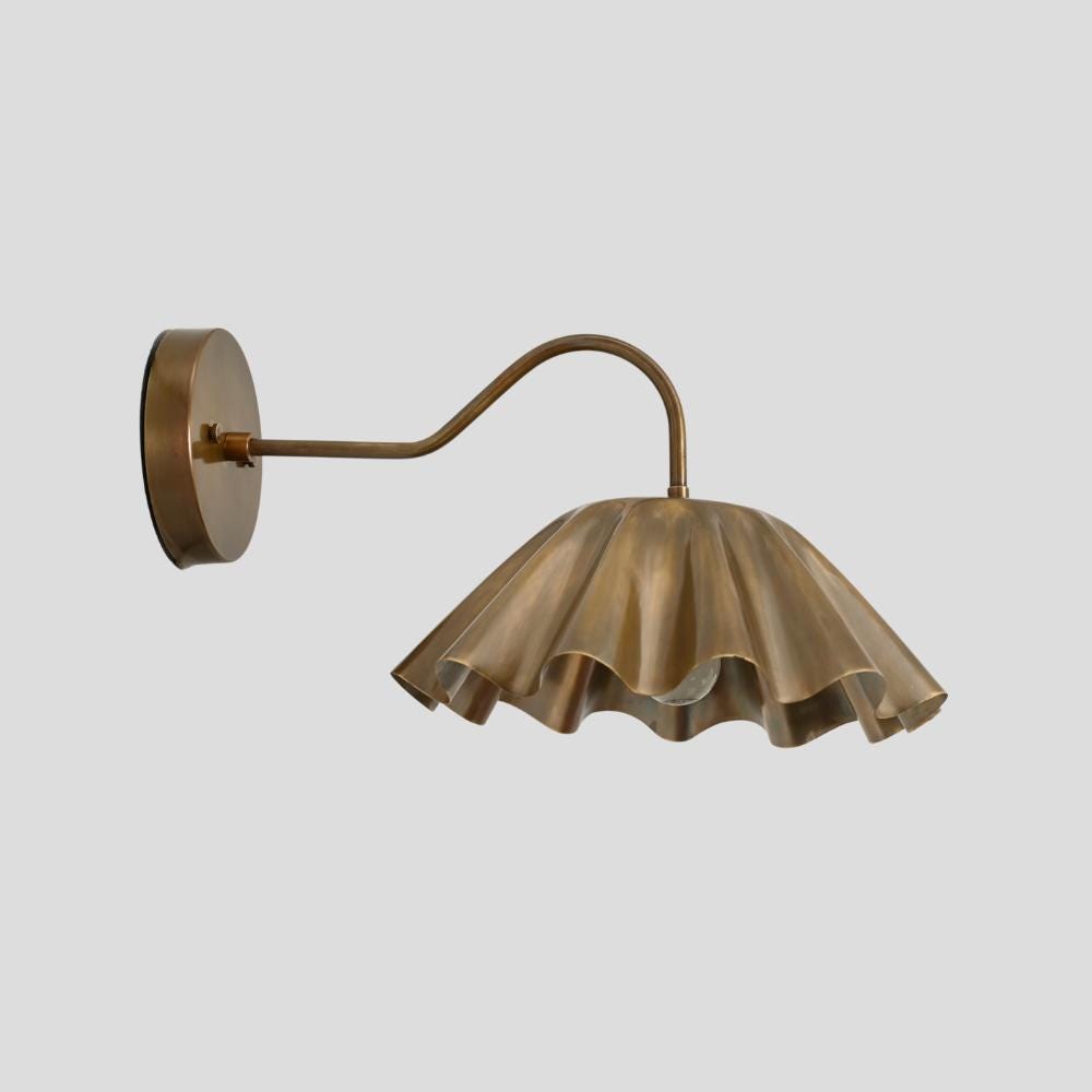Flower Shaped Wall Sconce Brass Wall Light Curved Italian Pendant Handmade Mid Century Modern Wall Lamp