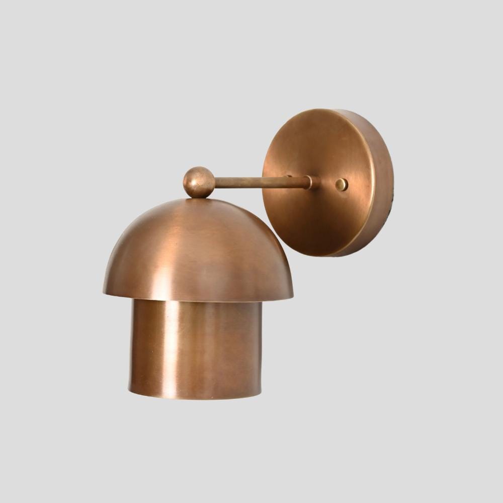 Mushroom Wall Light Minimalistic Sconce Wall Light Fixture Italian Brass Mid Century Modern Wall Lamp