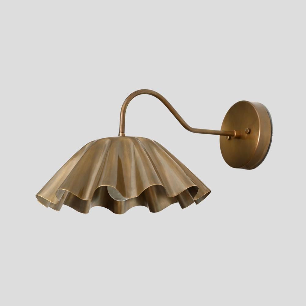 Flower Shaped Wall Sconce Brass Wall Light Curved Italian Pendant Handmade Mid Century Modern Wall Lamp