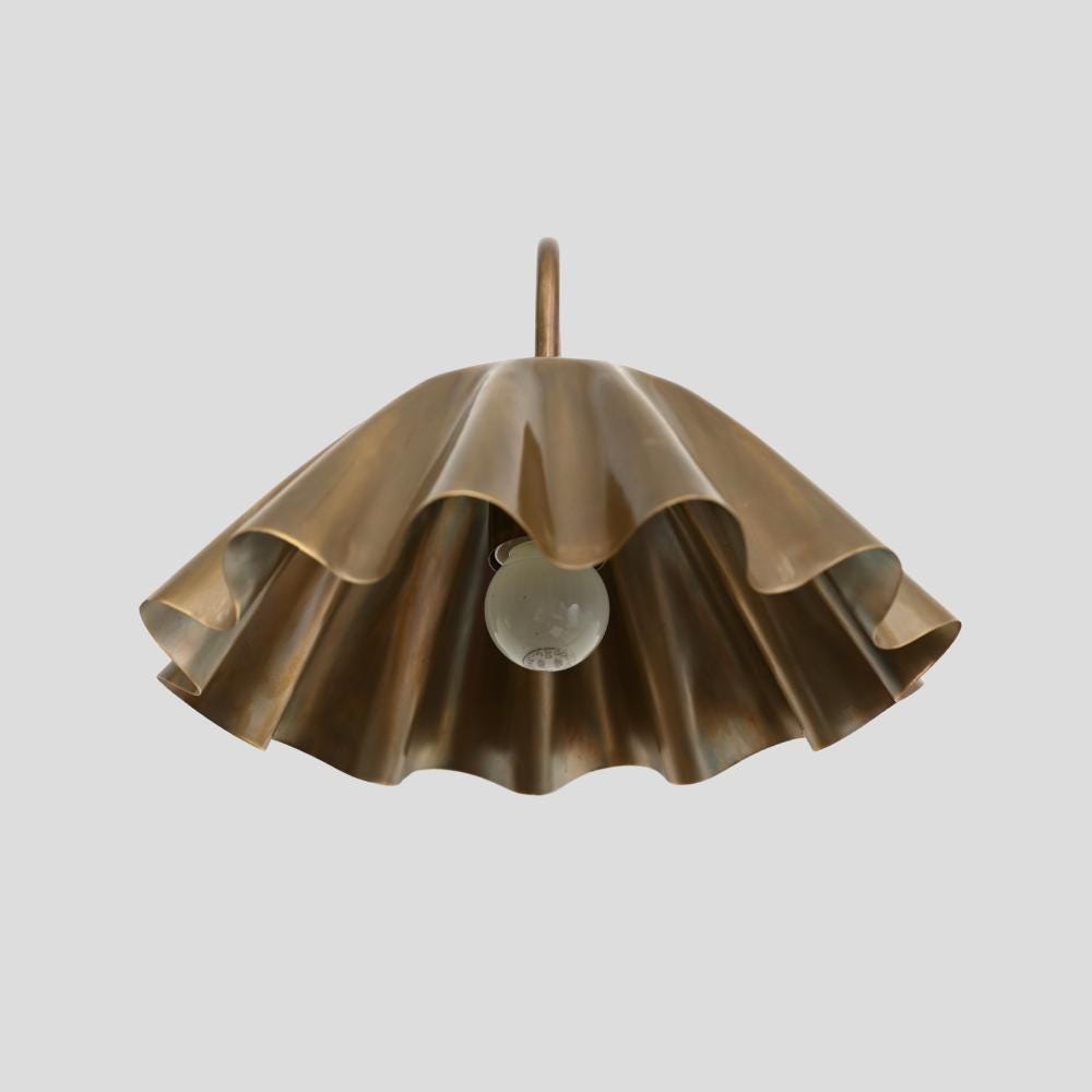 Flower Shaped Wall Sconce Brass Wall Light Curved Italian Pendant Handmade Mid Century Modern Wall Lamp
