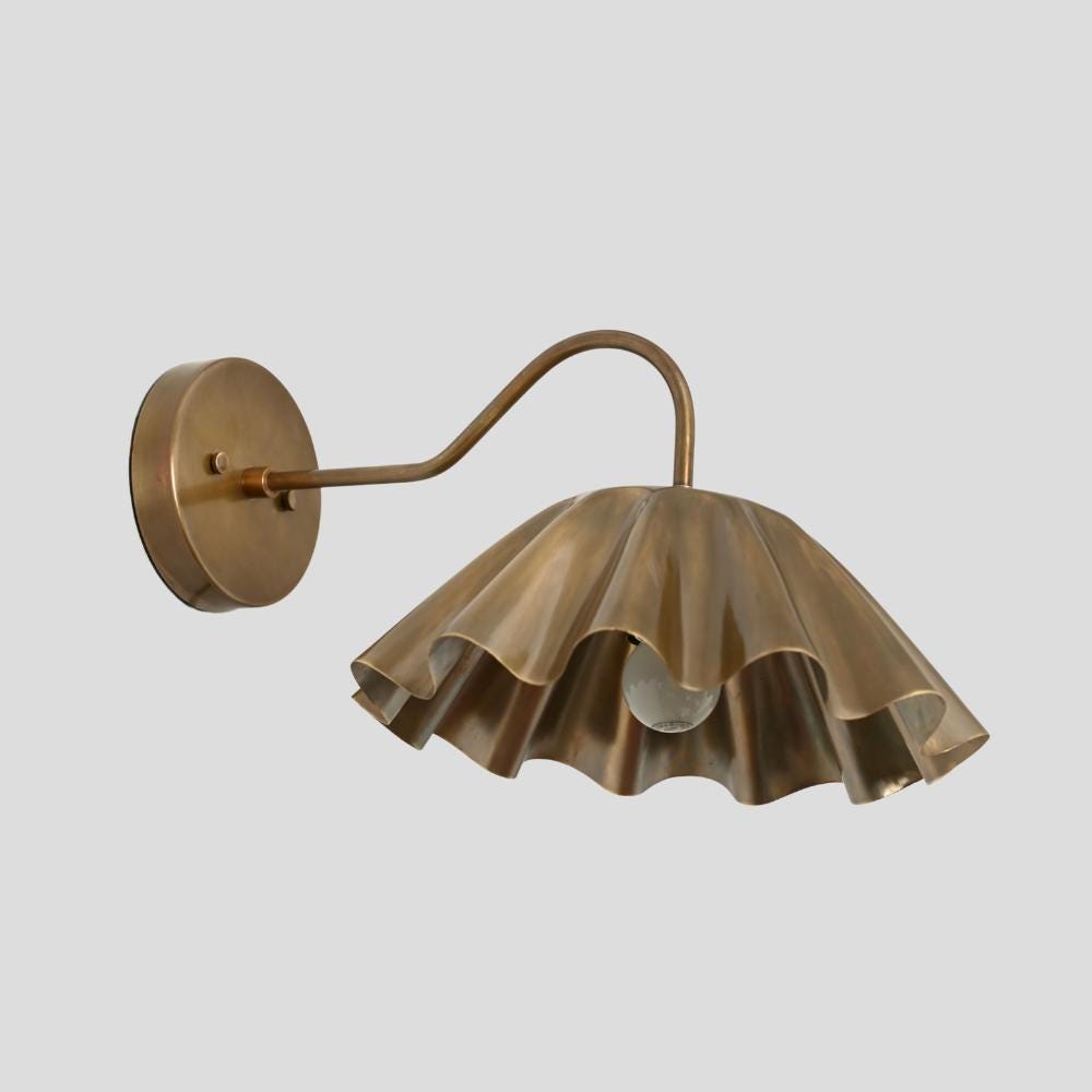 Flower Shaped Wall Sconce Brass Wall Light Curved Italian Pendant Handmade Mid Century Modern Wall Lamp