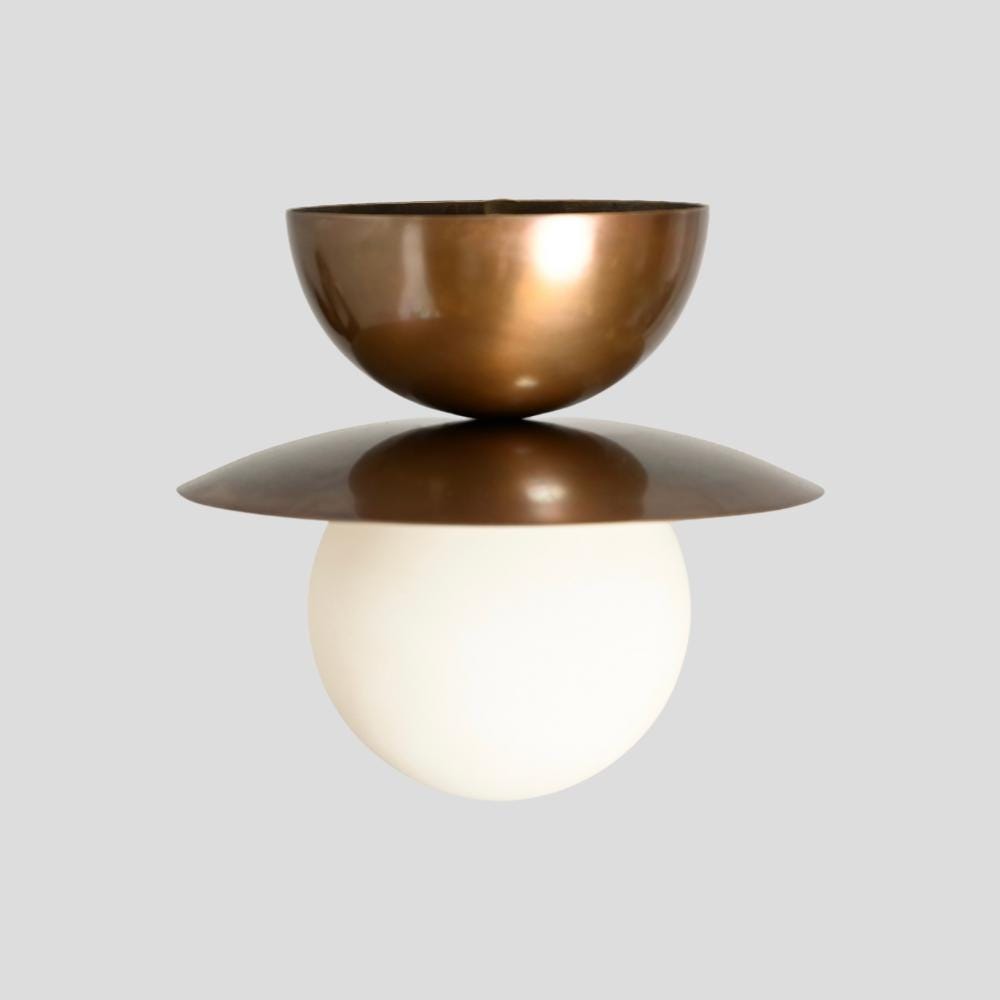 Brass Flush mount Ceiling Light Pendant Handmade Fixtures Glass Globe Mid Century Modern Chandelier Wall Sconce