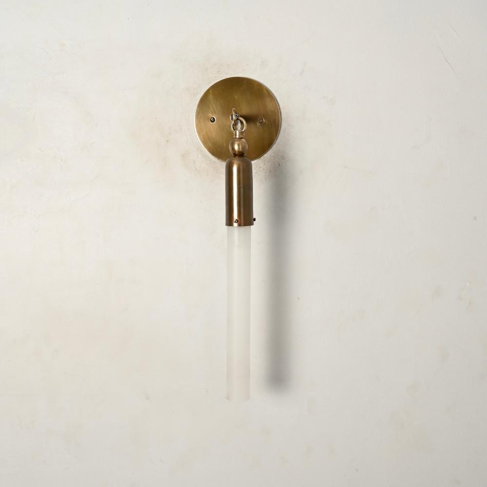 Glass Tube Wall Sconce Wall Modern Armed Antique Brass Light Fixture Cylinder Glass Sconce