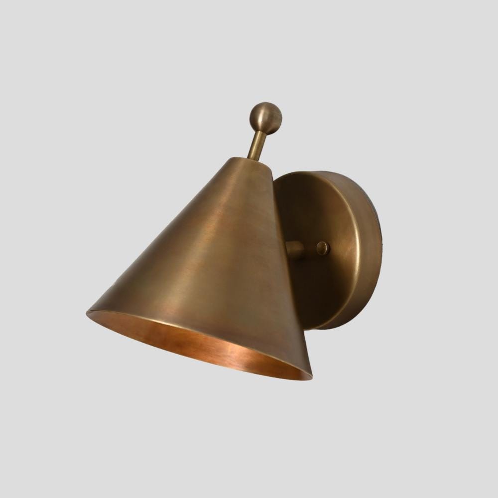 Minimalistic Sconce Wall Light Fixture Italian Brass Pivot Mid Century Modern Wall Lamp