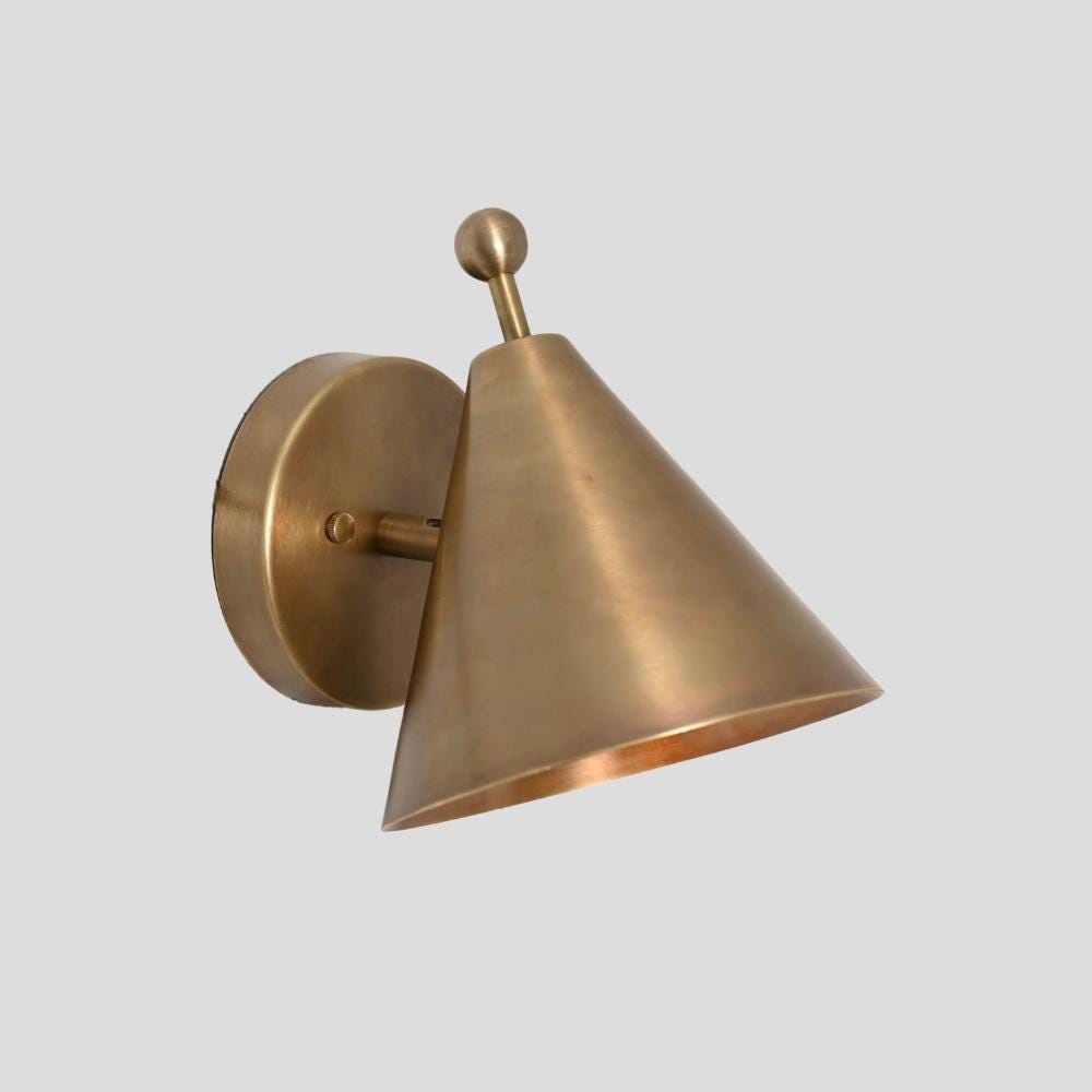 Minimalistic Sconce Wall Light Fixture Italian Brass Pivot Mid Century Modern Wall Lamp