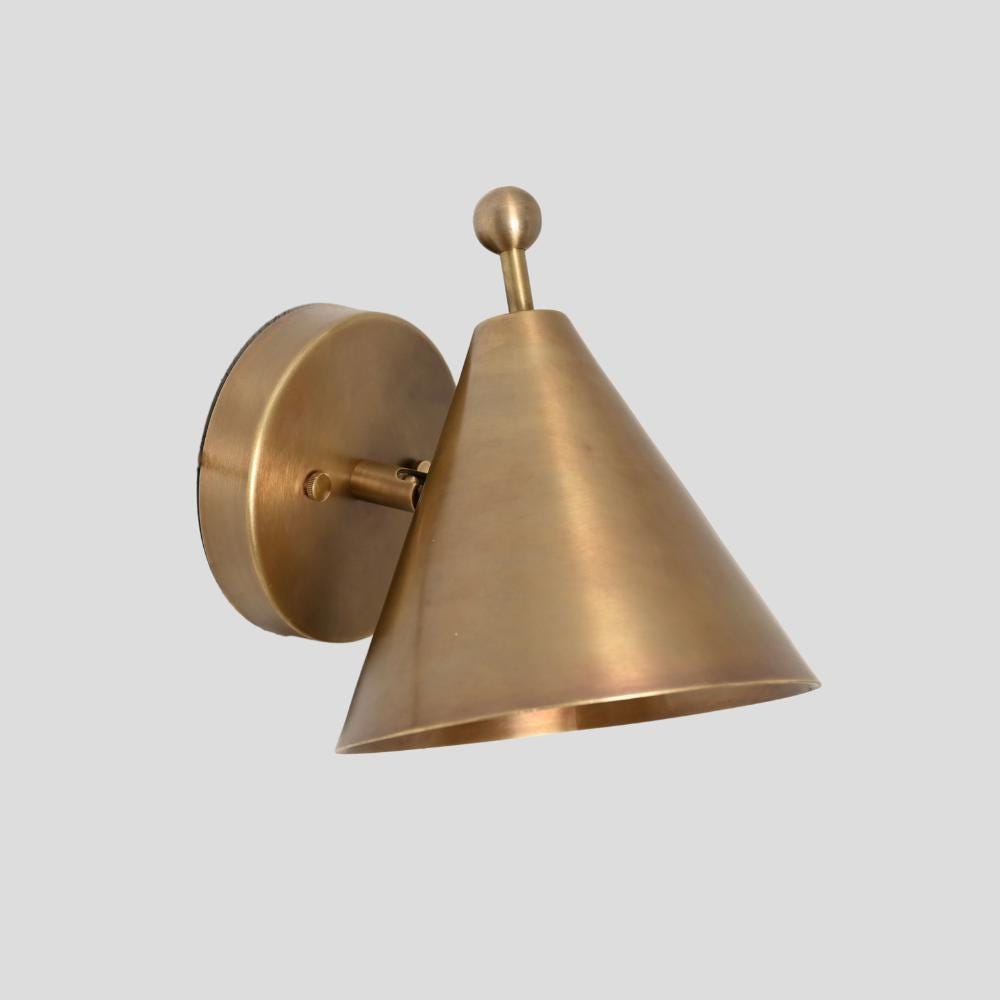 Minimalistic Sconce Wall Light Fixture Italian Brass Pivot Mid Century Modern Wall Lamp