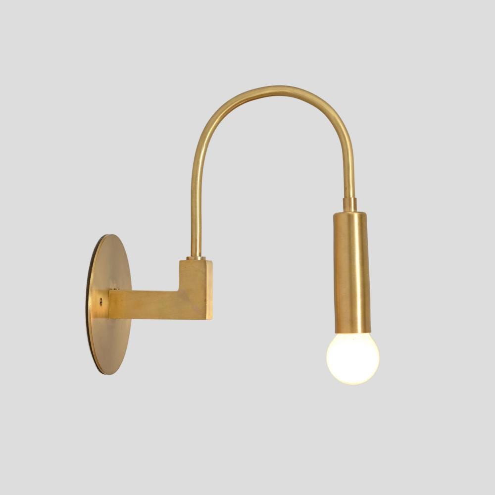 Minimalistic Wall Light Fixture Brass Sconce Italian Mid Century Modern Wall Lamp