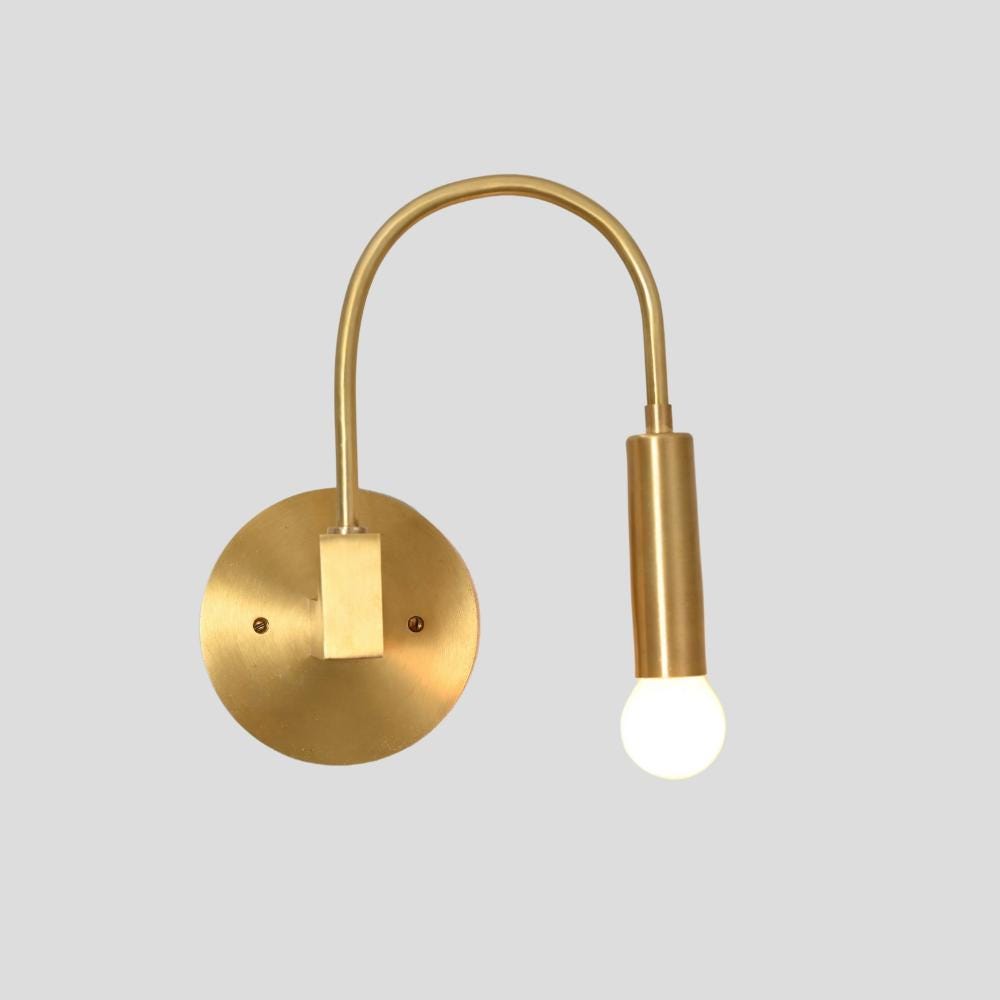 Minimalistic Wall Light Fixture Brass Sconce Italian Mid Century Modern Wall Lamp