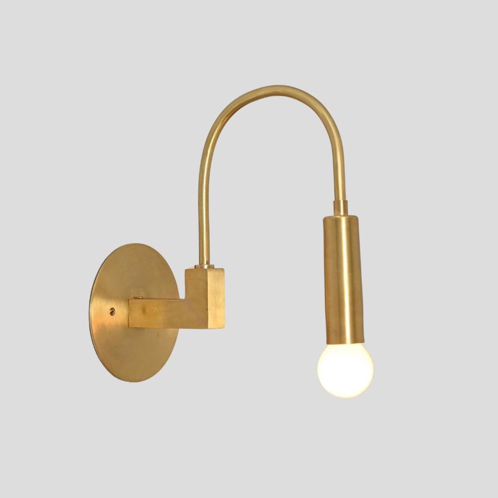 Minimalistic Wall Light Fixture Brass Sconce Italian Mid Century Modern Wall Lamp