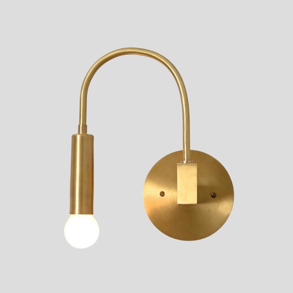 Minimalistic Wall Light Fixture Brass Sconce Italian Mid Century Modern Wall Lamp