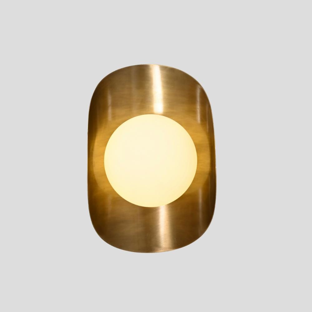 Brass Wall Light - Wall Sconce Minimalistic Glass Globe