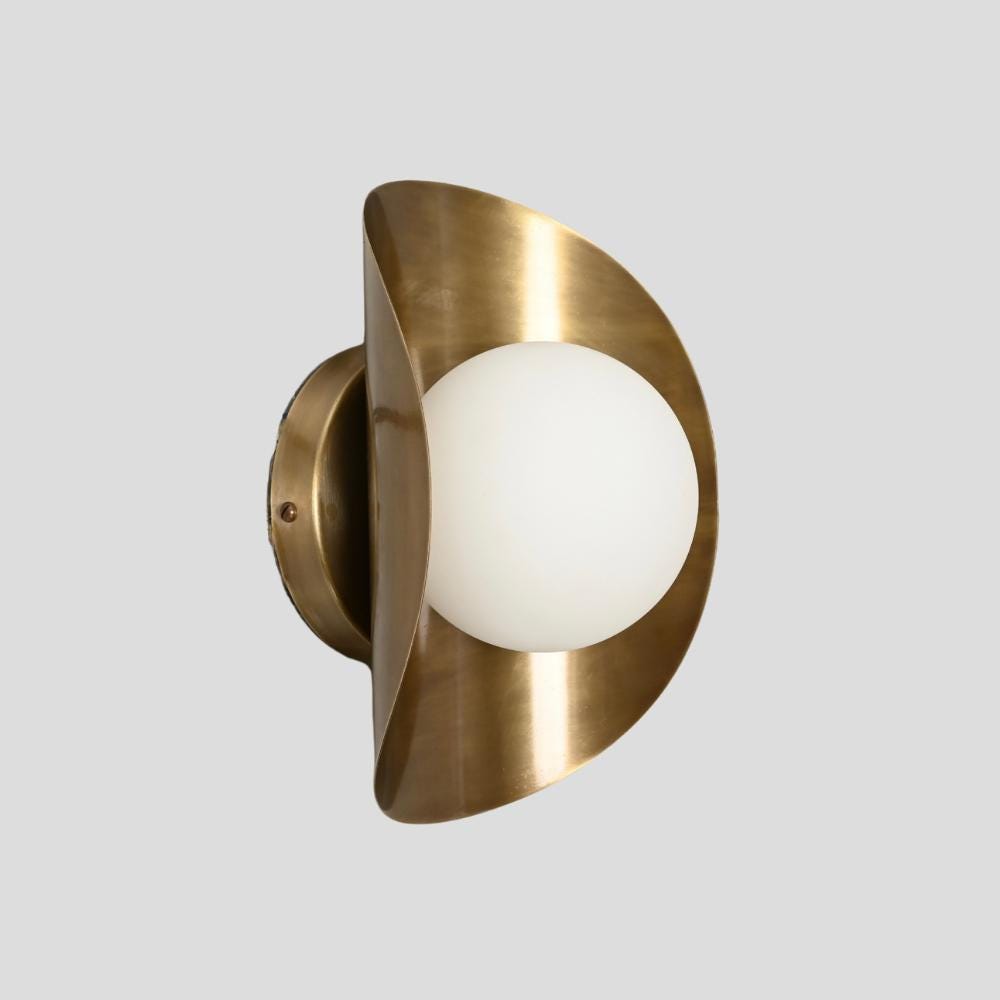 Brass Wall Light - Wall Sconce Minimalistic Glass Globe
