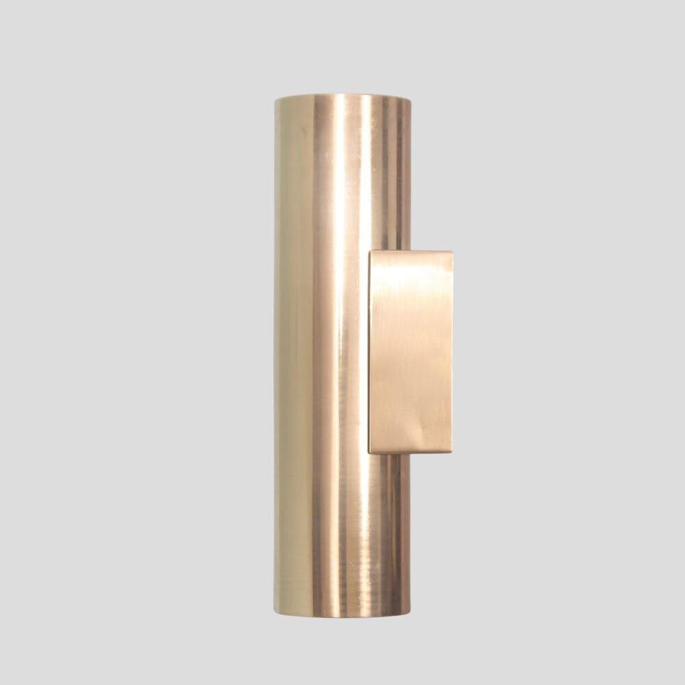 Cylinder Light Brass Wall Sconce Tube - Cut Shade