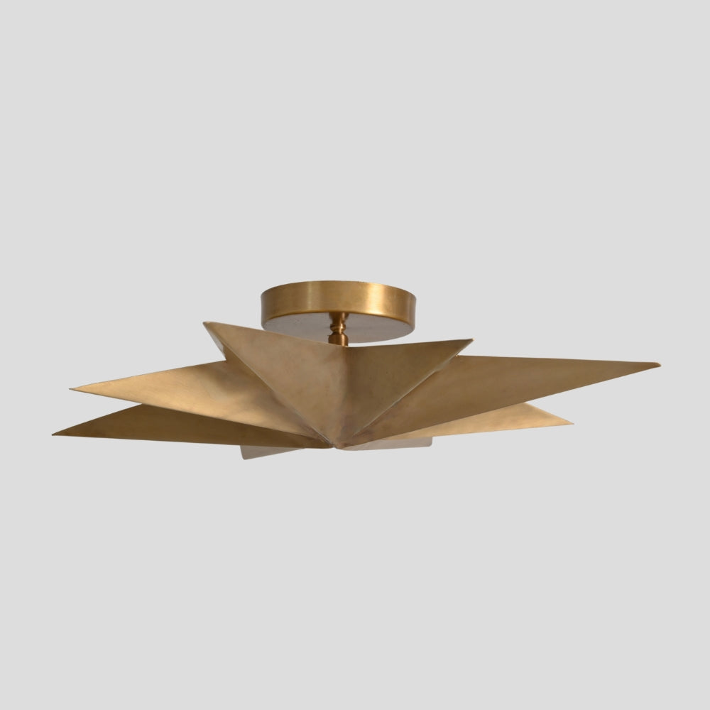 brass starburst ceiling lamp sputnik style handmade