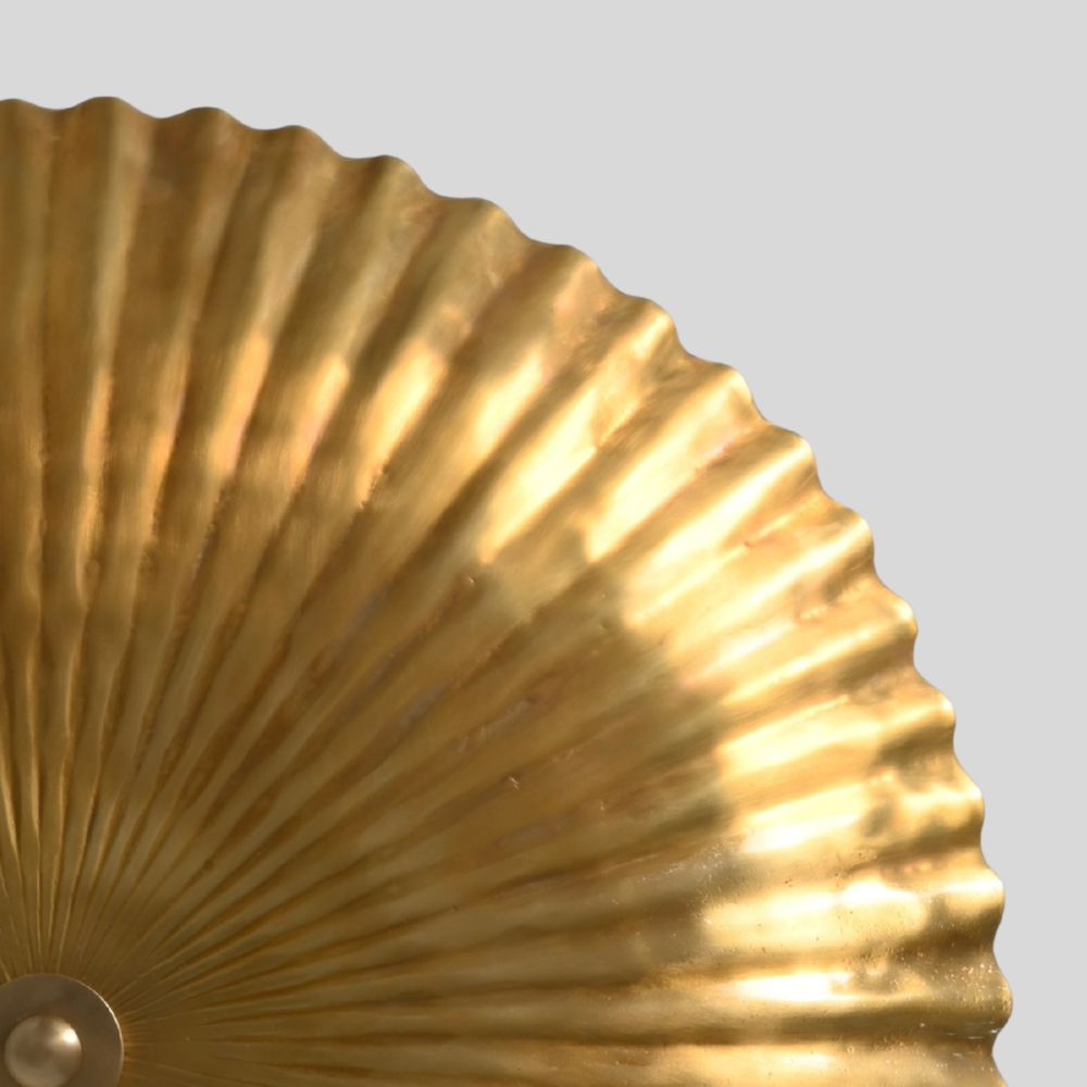 Brass Scalloped Dome Ceiling Light - Modern Fluted 3 Light Chandelier