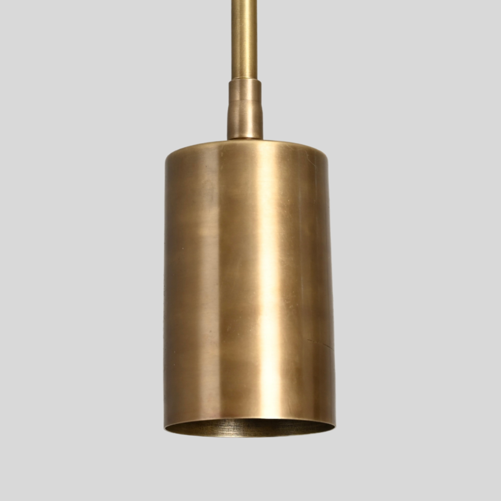 Brass Straight Cylinder Pendant Spot Light - Modern Adjustable Flush Mount