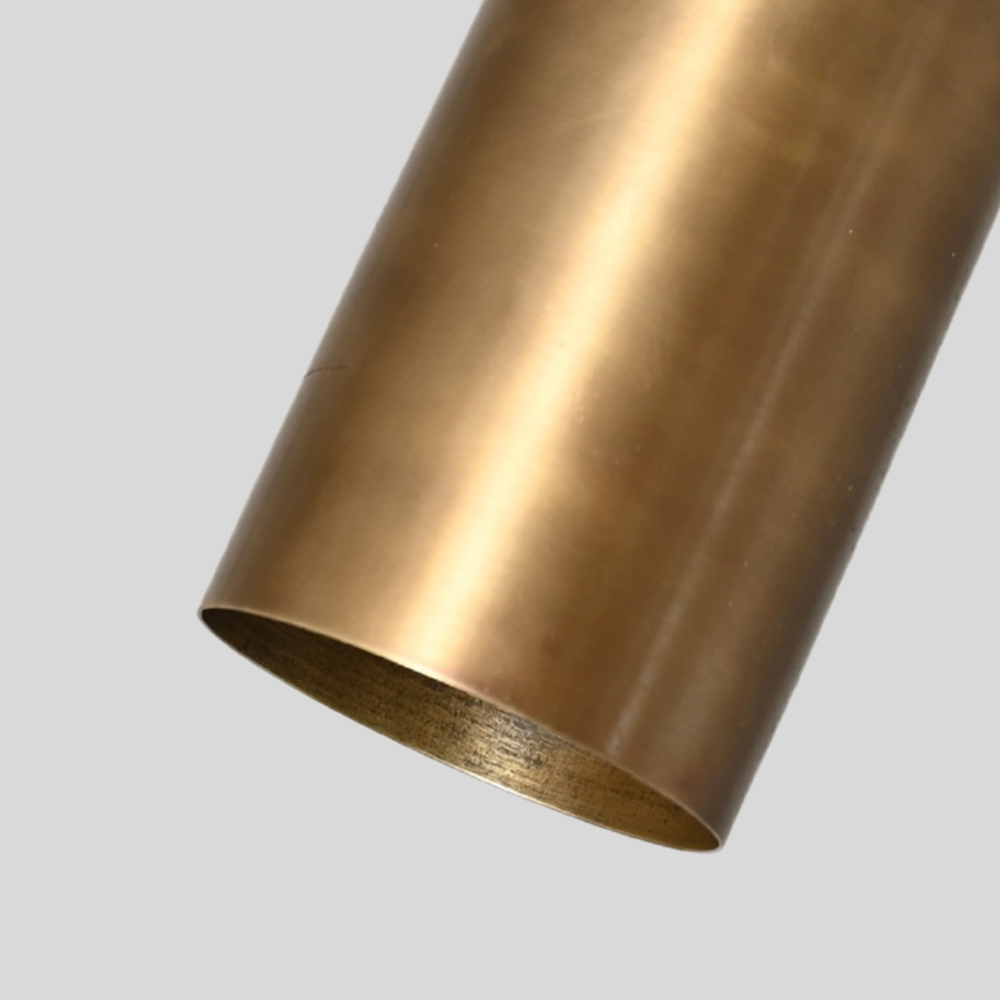Brass Straight Cylinder Pendant Spot Light - Modern Adjustable Flush Mount