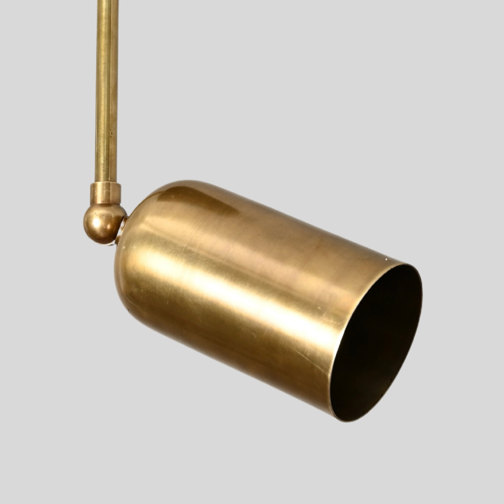 Rounded Cylinder Pendant Spot Light - Brass Adjustable Ceiling Light