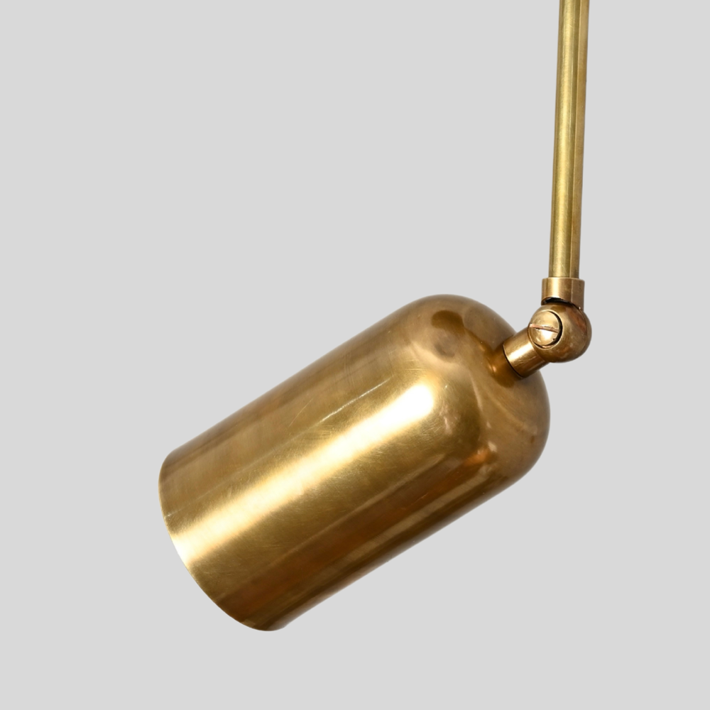 Rounded Cylinder Pendant Spot Light - Brass Adjustable Ceiling Light