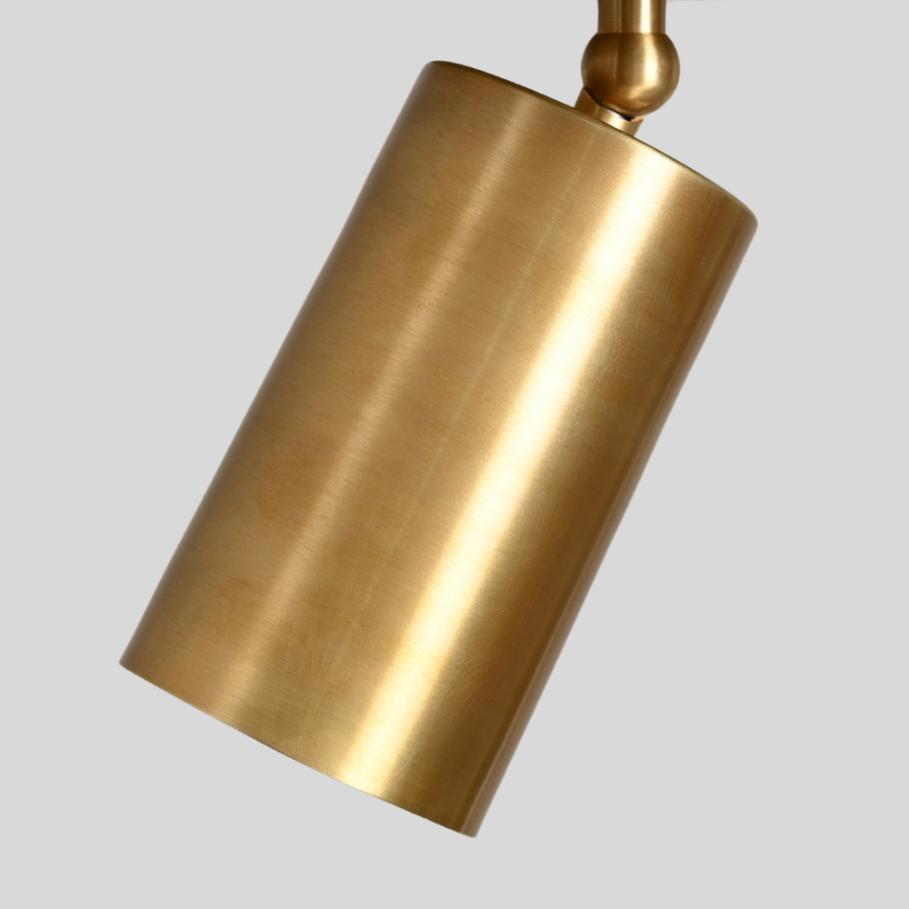 Brass Straight Cylinder Spot Light - Minimalist Adjustable Modern Flush Mount