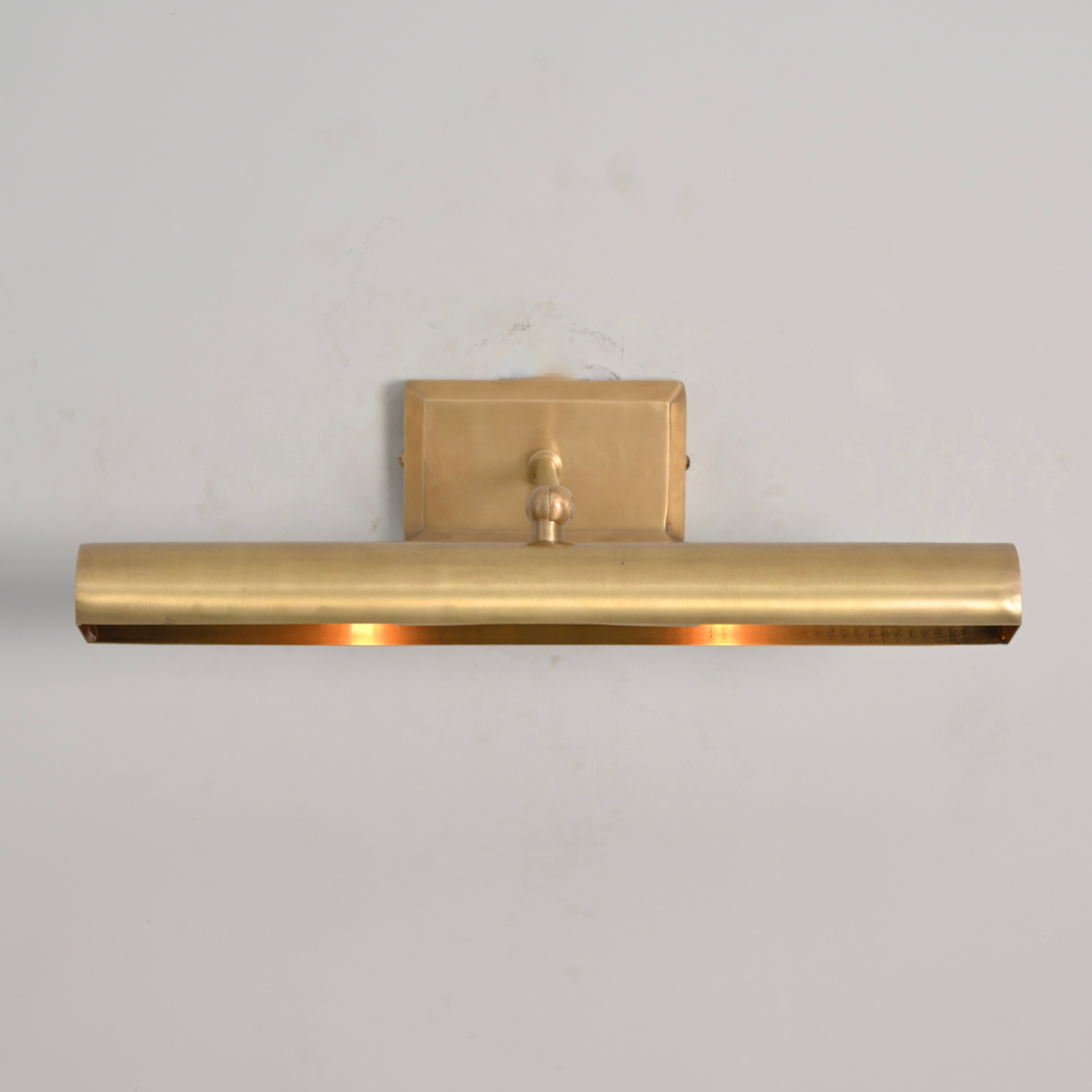 Half Round Shade & Pivoting Swing Arm - Brass Picture Light