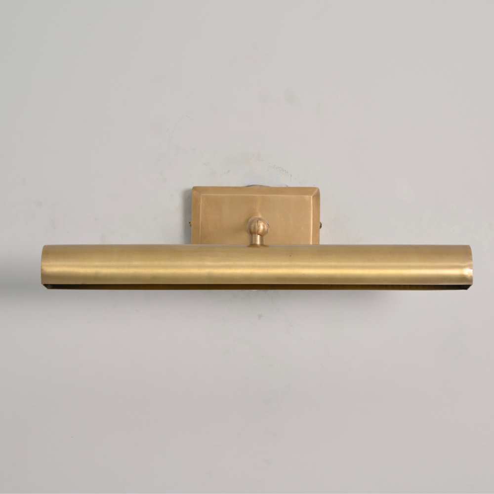 Half Round Shade & Pivoting Swing Arm - Brass Picture Light